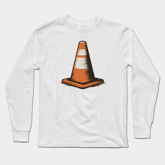 Traffic Cone graphic print Long Sleeve T-Shirt by LENTEE